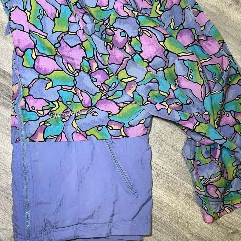 Vintage 90s Reebok Windbreaker Jacket Womens Size Medium Full Zip‎ - Picture 6 of 6